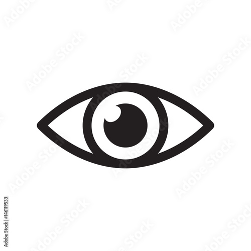 Cuadros en Lienzo Simple eye icon vector. Eyesight pictogram in flat style.