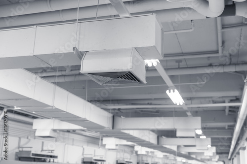 Fotomural Building interior Air Duct, Air Condition pipe line system Air flow industrial design