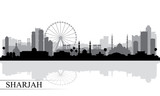 Fototapeta Londyn - Sharjah city skyline silhouette background