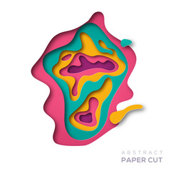 Wall Mural - colorful carving paper shapes