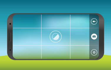 Aufkleber - Modern smartphones photo application template. Modern smartphone with rounded corners