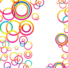 Aufkleber - Abstract colorful hoop circles frame on a light background.