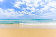 Empty sea and beach background with beautiful blue sky.