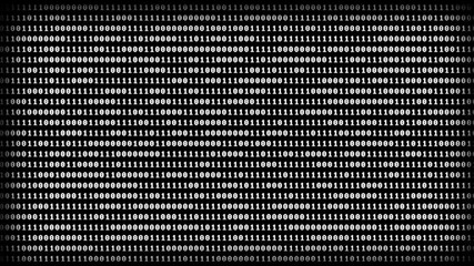 Poster - 4k animation abstract random binary digi number 0 and 1 over dark background