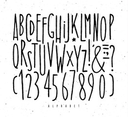 Alphabet straight lines font