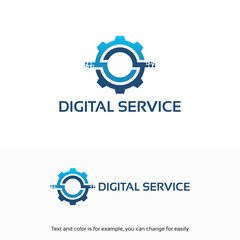 Sticker - digital service logo, tech service logo desigsn template