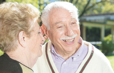 Poster - Elderly couple in the garden