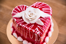 Heart Shape Red Cake