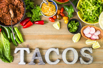 Wall Mural - Ground beef tacos