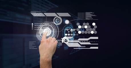 Poster - Cropped image of hand using virtual screen