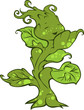 Cartoon illustration of a funny cute green sprout