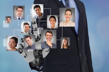 Poster - Digital composite image of HR's robot hand selecting candidates
