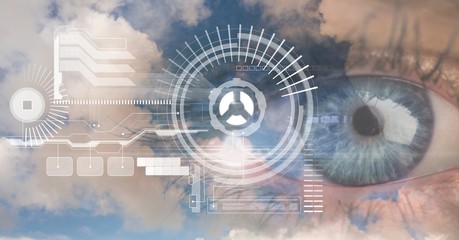 Poster - Digital composite image of eye interface