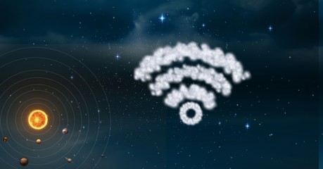 Sticker - WiFi sign made of cloud texture in sky