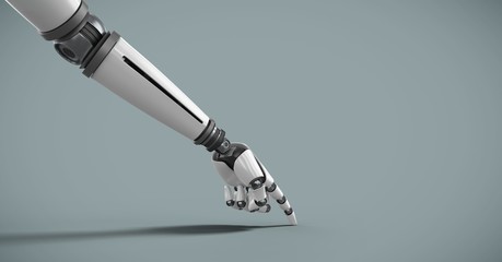 Poster - Android Robot hand pointing with blue background
