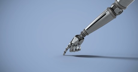 Poster - Android Robot hand pointing with purple background