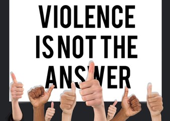 Poster - Thumbs up violence is not the answer