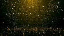 Gold Glittering Bokeh Glamour Abstract Background.