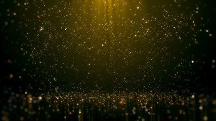 Wall Mural - gold glittering bokeh glamour abstract background.
