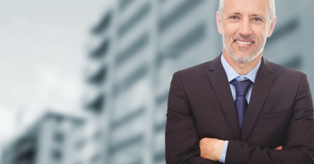 Poster - Composite image of old businessman