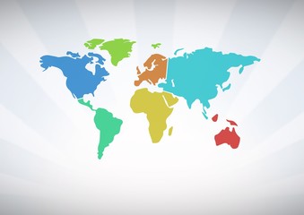 Poster - Colorful Map with wall background