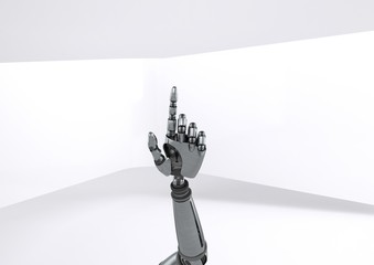 Poster - Android Robot hand pointing with bright background