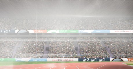 Poster - Composite image of athletics stadium