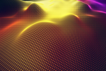 Poster - Yellow grid mountains