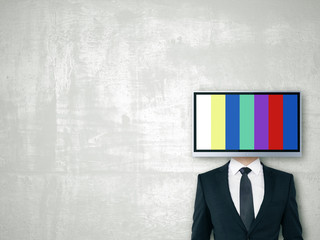 Canvas Print - TV screen headed man