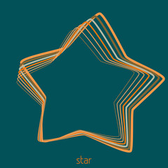 Poster - Outline star from thin contour lines. Vector