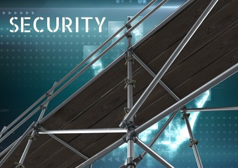 Poster - Security Text with 3D Scaffolding and interface