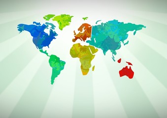 Poster - Colorful Map with bright background