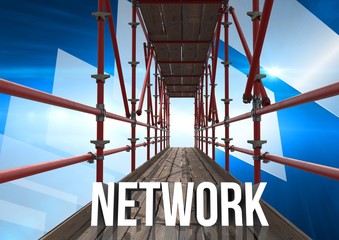 Poster - Network Text with 3D Scaffolding and technology interface