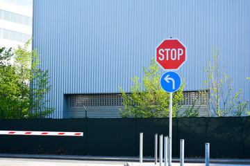 Stop board street sign