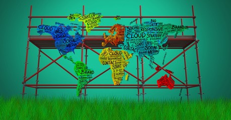 Poster - Composite image of color map  in 3d