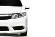 Close up front of white car on white background