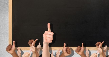 Poster - Thumbs up black blackboard