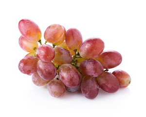 red seedless grapes isolated on white background