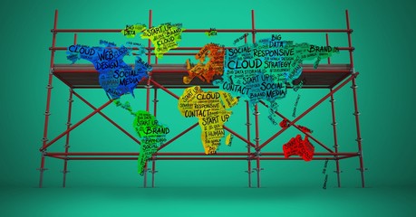 Poster - Composite image of map in 3d