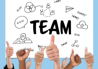Poster - Thumbs up team
