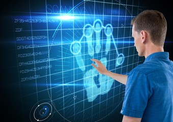 Poster - men and hand scan
