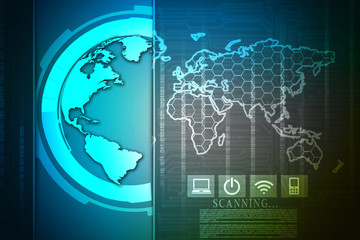 Poster - 2d illustration abstract technology background concept
