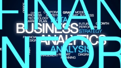Wall Mural - business analytics animated word cloud, text design animation.