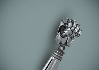 Poster - Android Robot hand fist with blue background
