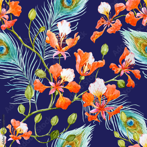 Stoffe zum Nähen Aquarell Blumenmuster