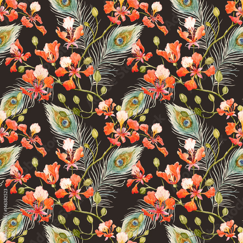 Stoffe zum Nähen Aquarell Blumenmuster