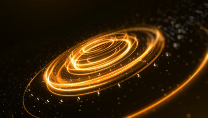 Poster - Science fiction futuristic 3D speed tunnel warp. Abstract lens flare space or time travel concept background. 3d rendering