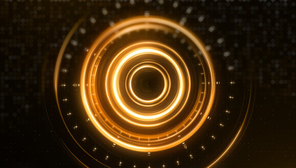 Poster - Science fiction futuristic 3D speed tunnel warp. Abstract lens flare space or time travel concept background. top view. 3d rendering