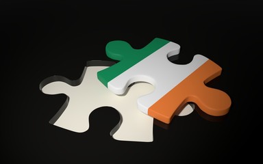 Poster - Irish Flag Puzzle Piece - Flag of Ireland.