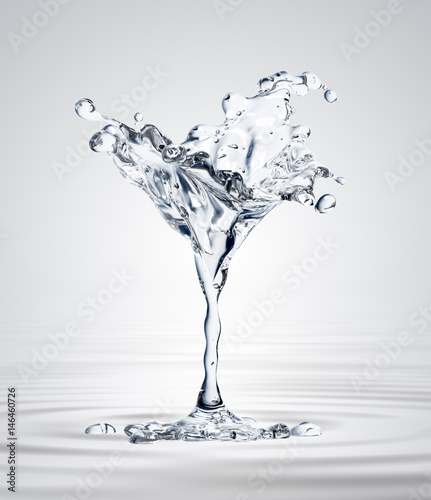 renderowania-3d-szkla-martini-z-kropli-wody